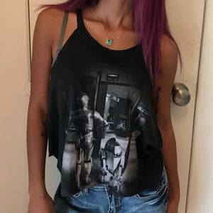 Vintage C3PO & R2-D2 Metal Detector Crop Tank